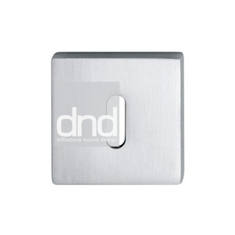 This is an image of a DND - Square Escutcheon Keyhole Satin Chrome, bd04k-sc that is available to order from T.H Wiggans Ironmongery in Kendal.