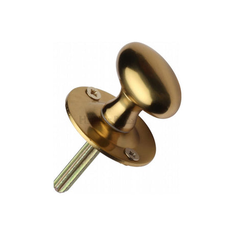 This is an image of a Heritage Brass - Oval Thumbturn w/o Bolt Polished Brass Finish, bt5-pb that is available to order from T.H Wiggans Ironmongery in Kendal.
