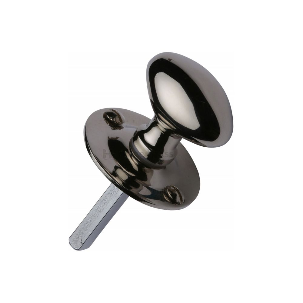 This is an image of a Heritage Brass - Oval Thumbturn w/o Bolt Polished Nickel Finish, bt5-pnf that is available to order from T.H Wiggans Ironmongery in Kendal.