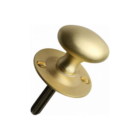 This is an image of a Heritage Brass - Oval Thumbturn w/o Bolt Satin Brass Finish, bt5-sb that is available to order from T.H Wiggans Ironmongery in Kendal.