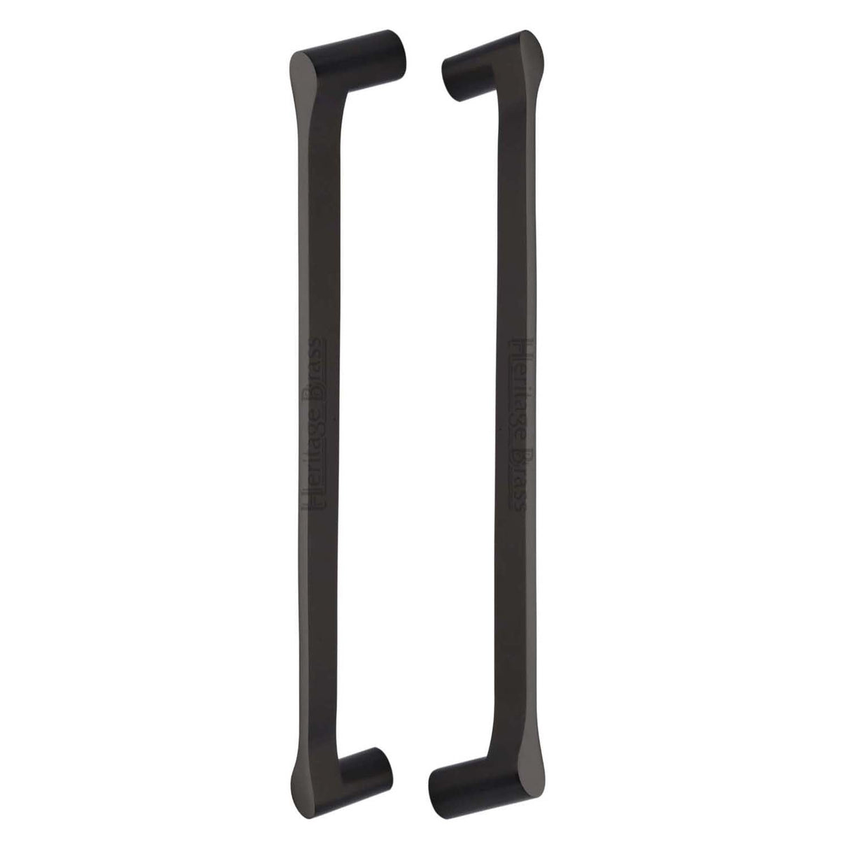 This is an image of a Heritage Brass - Back to Back Door Pull Handle Gio Design 484mm Matt Bronze Finish, btb1238-484-mb that is available to order from T.H Wiggans Ironmongery in Kendal.