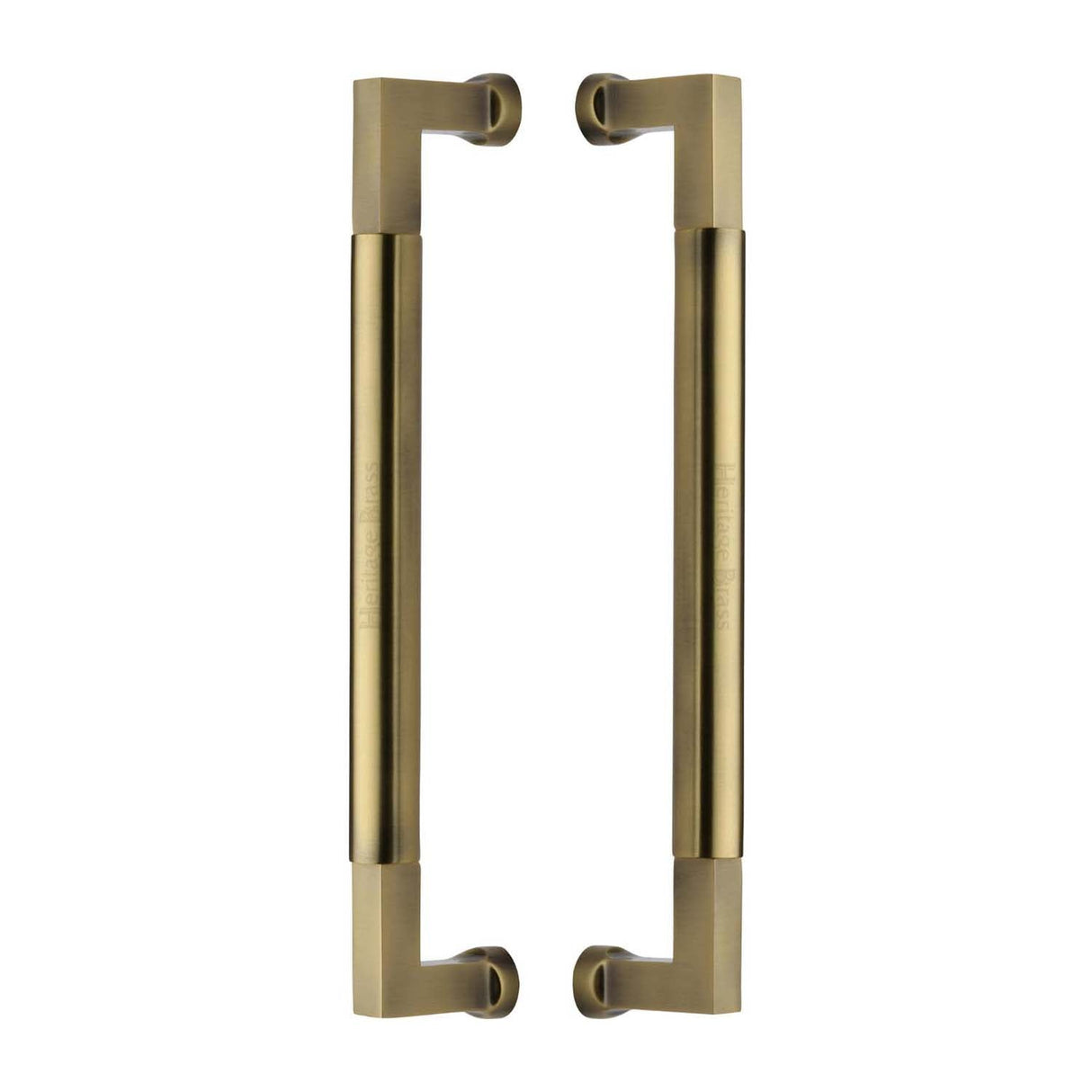 This is an image of a Heritage Brass - Door Pull Handle Bauhaus Design 330mm Antique Brass Finish, btb1312-330-at that is available to order from T.H Wiggans Ironmongery in Kendal.
