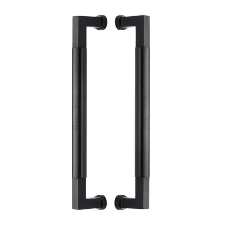This is an image of a Heritage Brass - Door Pull Handle Bauhaus Design 330mm Matt Black Finish, btb1312-330-bkmt that is available to order from T.H Wiggans Ironmongery in Kendal.