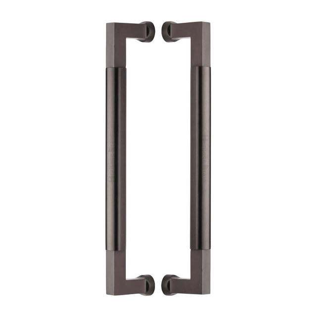 This is an image of a Heritage Brass - Door Pull Handle Bauhaus Design 330mm Matt Bronze Finish, btb1312-330-mb that is available to order from T.H Wiggans Ironmongery in Kendal.