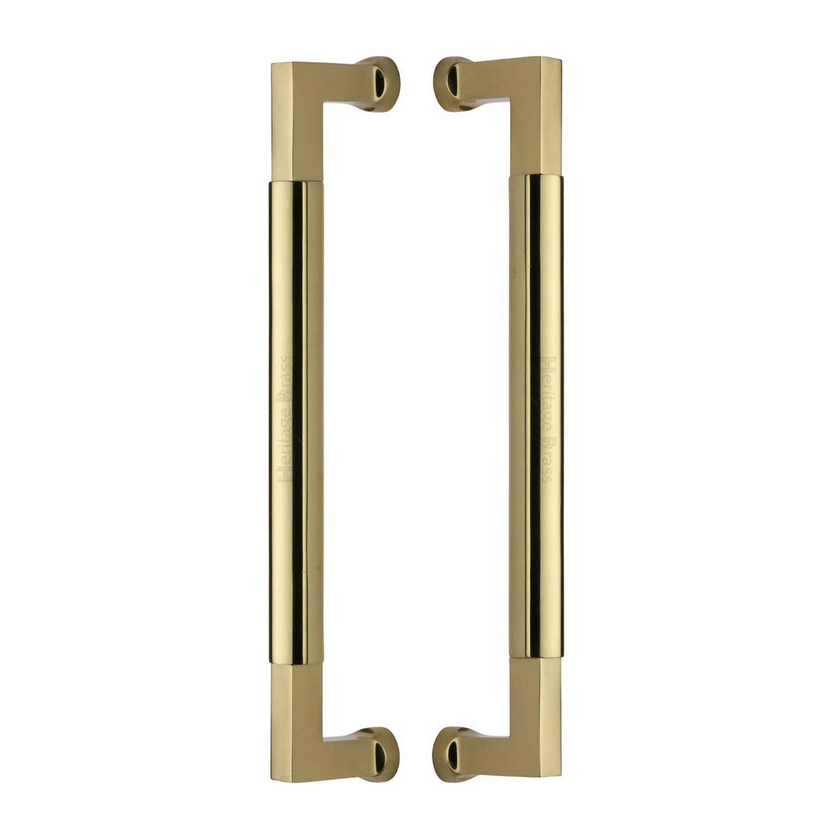 This is an image of a Heritage Brass - Door Pull Handle Bauhaus Design 330mm Polished Brass Finish, btb1312-330-pb that is available to order from T.H Wiggans Ironmongery in Kendal.