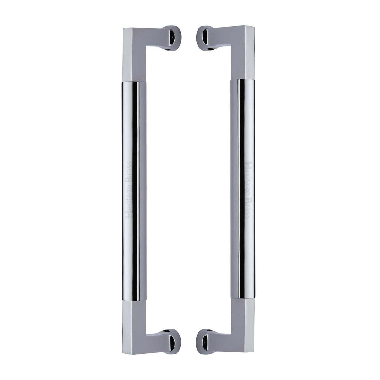 This is an image of a Heritage Brass - Door Pull Handle Bauhaus Design 330mm Polished Chrome Finish, btb1312-330-pc that is available to order from T.H Wiggans Ironmongery in Kendal.