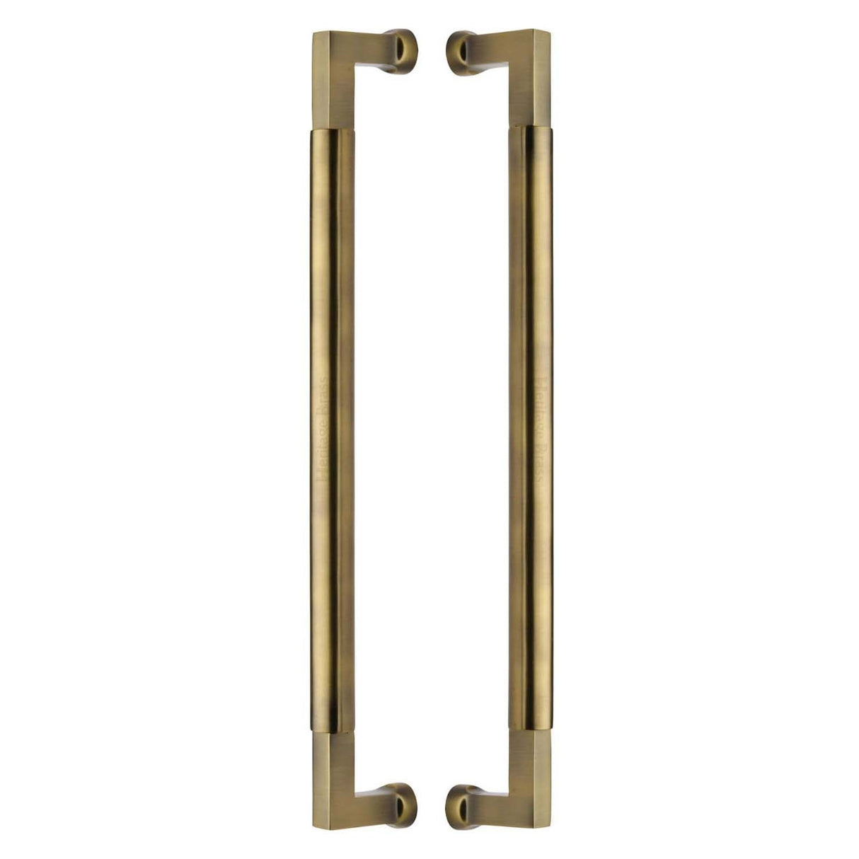 This is an image of a Heritage Brass - Door Pull Handle Bauhaus Design 483mm Antique Brass Finish, btb1312-483-at that is available to order from T.H Wiggans Ironmongery in Kendal.