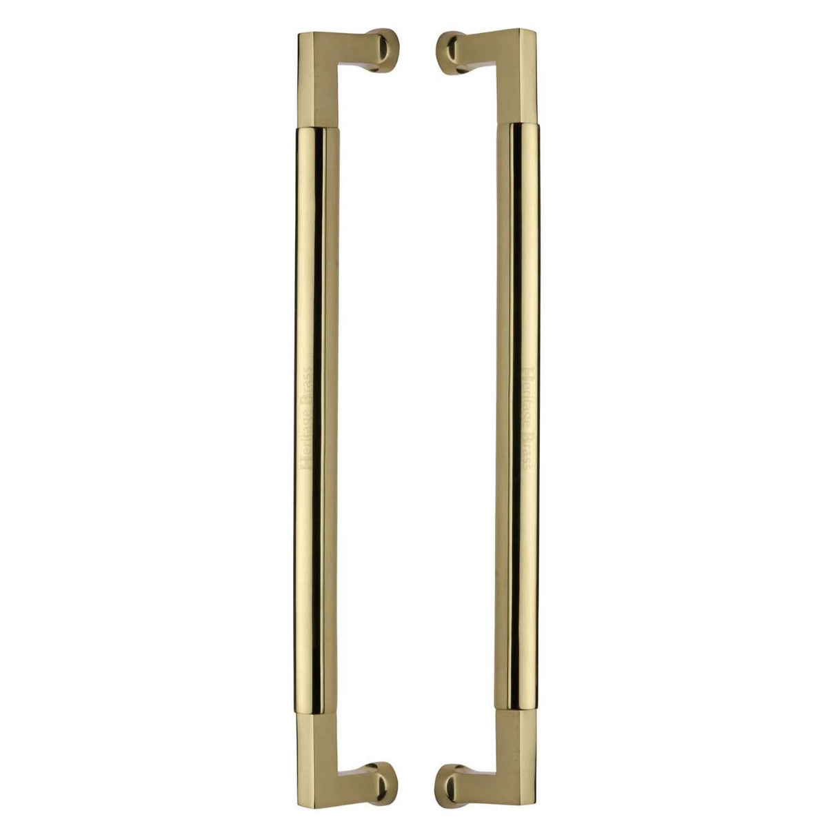 This is an image of a Heritage Brass - Door Pull Handle Bauhaus Design 483mm Polished Brass Finish, btb1312-483-pb that is available to order from T.H Wiggans Ironmongery in Kendal.