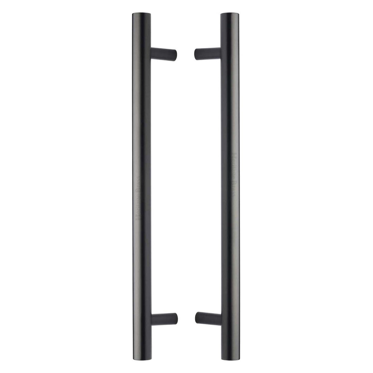 This is an image of a Heritage Brass - Back to Back Door Pull Handle Bar Design 457mm Matt Bronze Finish, btb1361-457-mb that is available to order from T.H Wiggans Ironmongery in Kendal.