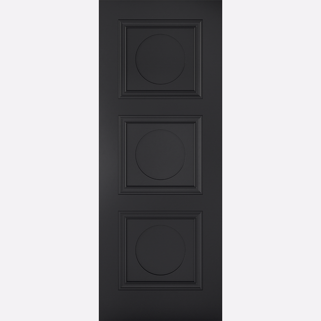 This is an image showing the LPD - Antwerp 3P Primed Black Doors Available to order from T.H. Wiggans Ironmongery in Kendal