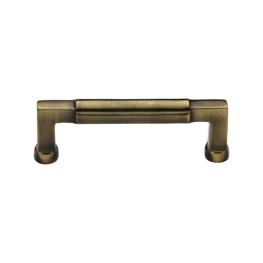 This is an image of a Heritage Brass - Cabinet Pull Bauhaus Design 101mm CTC Antique Brass Finish, c0312-101-at that is available to order from T.H Wiggans Ironmongery in Kendal.