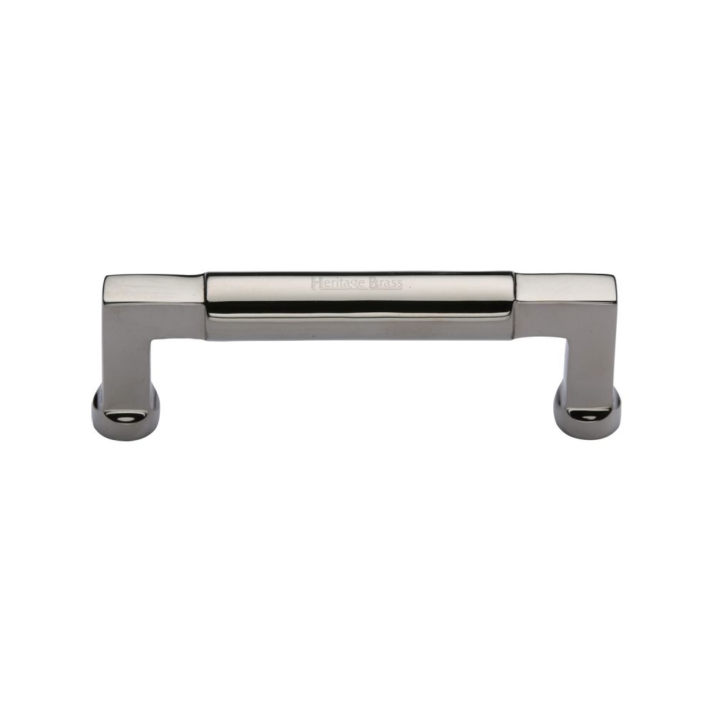 This is an image of a Heritage Brass - Cabinet Pull Bauhaus Design 101mm CTC Polished Nickel Finish, c0312-101-pnf that is available to order from T.H Wiggans Ironmongery in Kendal.
