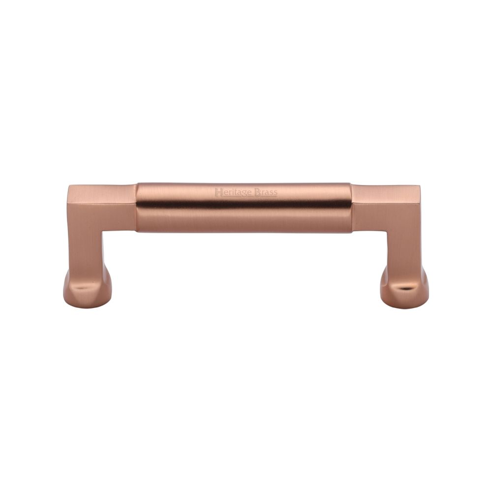 This is an image of a Heritage Brass - Cabinet Pull Bauhaus Design 101mm CTC Satin Rose Gold Finish, c0312-101-srg that is available to order from T.H Wiggans Ironmongery in Kendal.