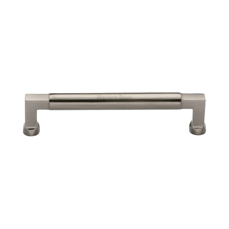 This is an image of a Heritage Brass - Cabinet Pull Bauhaus Design 152mm CTC Satin Nickel Finish, c0312-152-sn that is available to order from T.H Wiggans Ironmongery in Kendal.