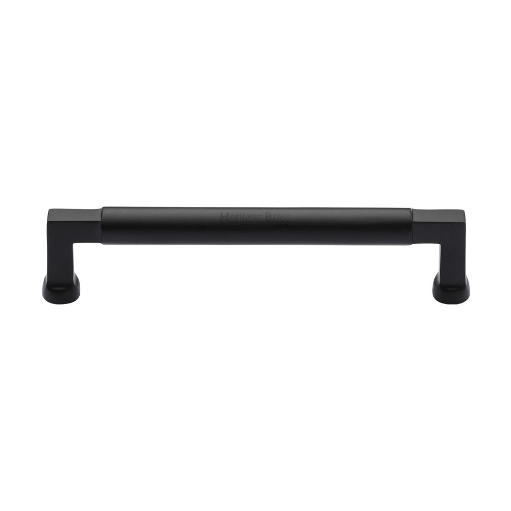 This is an image of a Heritage Brass - Cabinet Pull Bauhaus Design 160mm CTC Matt Black Finish, c0312-160-bkmt that is available to order from T.H Wiggans Ironmongery in Kendal.