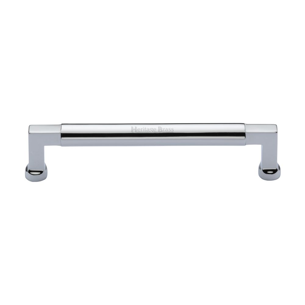 This is an image of a Heritage Brass - Cabinet Pull Bauhaus Design 160mm CTC Polished Chrome Finish, c0312-160-pc that is available to order from T.H Wiggans Ironmongery in Kendal.