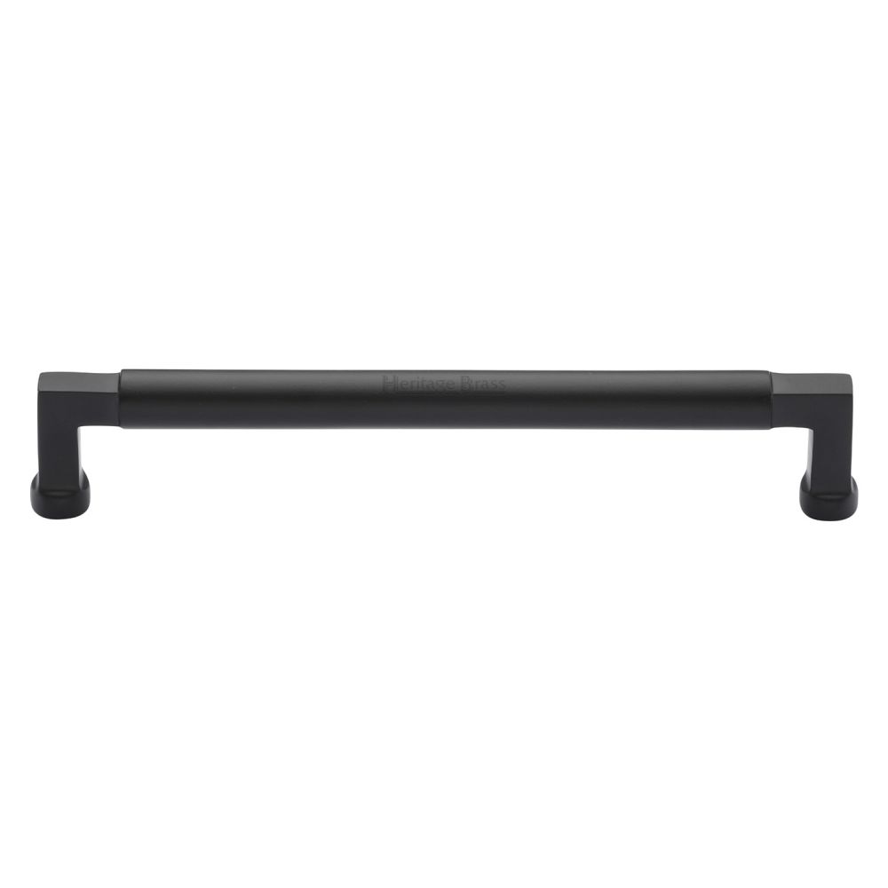 This is an image of a Heritage Brass - Cabinet Pull Bauhaus Design 203mm CTC Matt Black Finish, c0312-203-bkmt that is available to order from T.H Wiggans Ironmongery in Kendal.