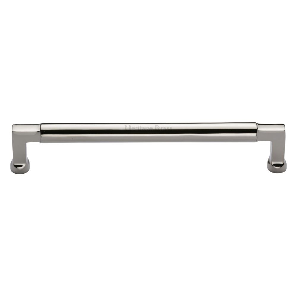 This is an image of a Heritage Brass - Cabinet Pull Bauhaus Design 203mm CTC Polished Nickel Finish, c0312-203-pnf that is available to order from T.H Wiggans Ironmongery in Kendal.
