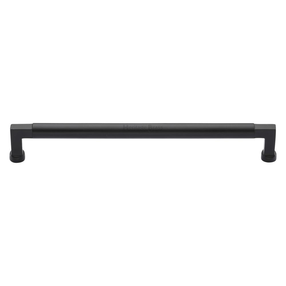 This is an image of a Heritage Brass - Cabinet Pull Bauhaus Design 254mm CTC Matt Black Finish, c0312-254-bkmt that is available to order from T.H Wiggans Ironmongery in Kendal.