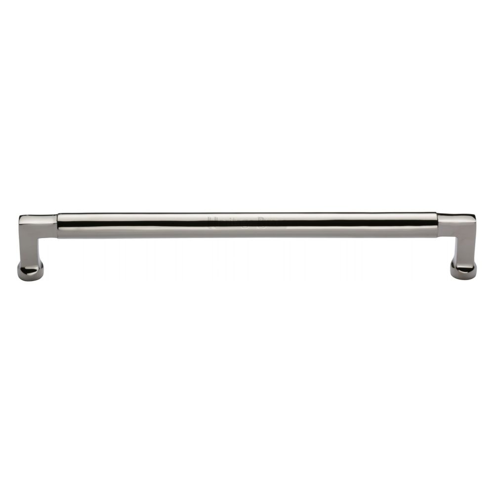 This is an image of a Heritage Brass - Cabinet Pull Bauhaus Design 254mm CTC Polished Nickel Finish, c0312-254-pnf that is available to order from T.H Wiggans Ironmongery in Kendal.