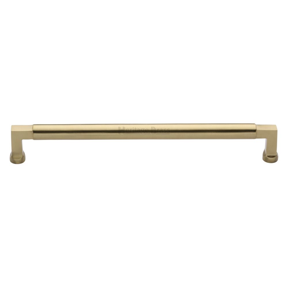This is an image of a Heritage Brass - Cabinet Pull Bauhaus Design 254mm CTC Satin Brass Finish, c0312-254-sb that is available to order from T.H Wiggans Ironmongery in Kendal.