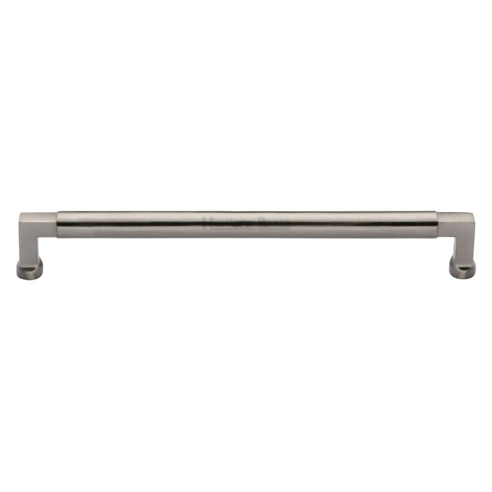 This is an image of a Heritage Brass - Cabinet Pull Bauhaus Design 254mm CTC Satin Nickel Finish, c0312-254-sn that is available to order from T.H Wiggans Ironmongery in Kendal.