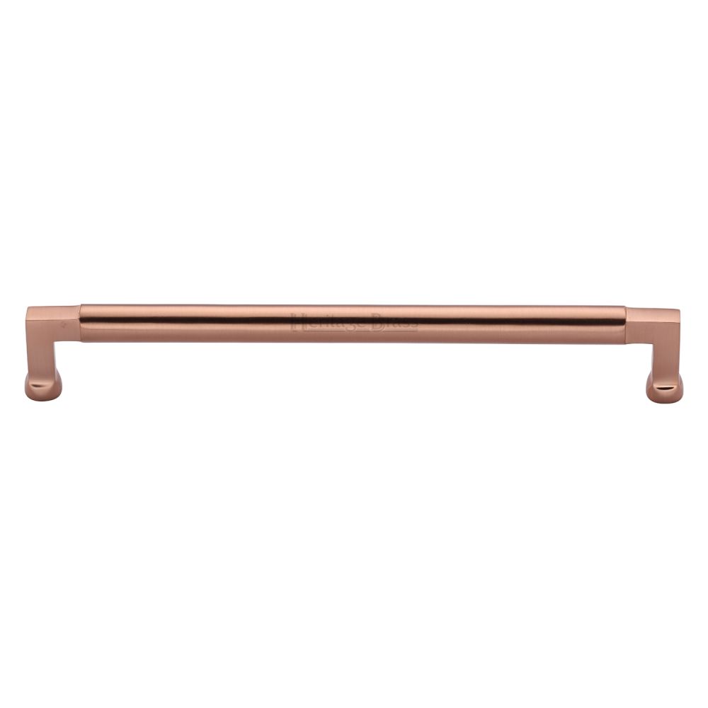 This is an image of a Heritage Brass - Cabinet Pull Bauhaus Design 254mm CTC Satin Rose Gold Finish, c0312-254-srg that is available to order from T.H Wiggans Ironmongery in Kendal.