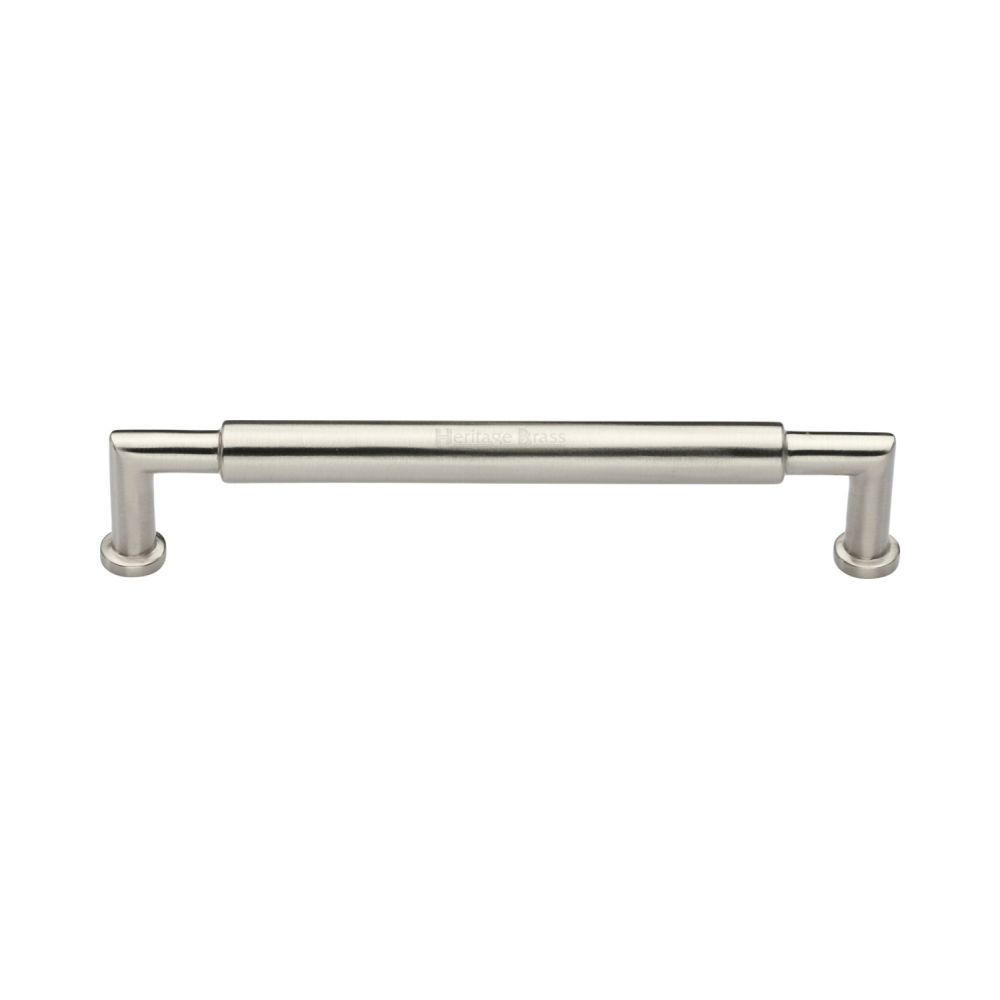 This is an image of a Heritage Brass - Cabinet Pull Bauhaus Round Design 152mm CTC Satin Nickel Finish, c0319-152-sn that is available to order from T.H Wiggans Ironmongery in Kendal.