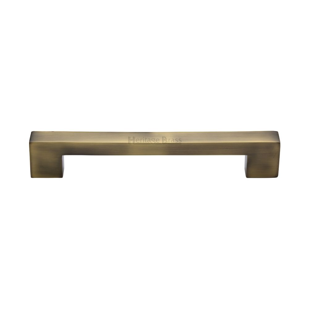 This is an image of a Heritage Brass - Cabinet Pull Metro Design 160mm CTC Antique Brass Finish, c0337-160-at that is available to order from T.H Wiggans Ironmongery in Kendal.