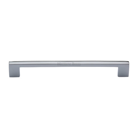 This is an image of a Heritage Brass - Cabinet Pull Metro Design 203mm Polished Chrome finish, c0337-203-pc that is available to order from T.H Wiggans Ironmongery in Kendal.