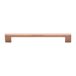 This is an image of a Heritage Brass - Cabinet Pull Metro Design 203mm CTC Satin Rose Gold Finish, c0337-203-srg that is available to order from T.H Wiggans Ironmongery in Kendal.