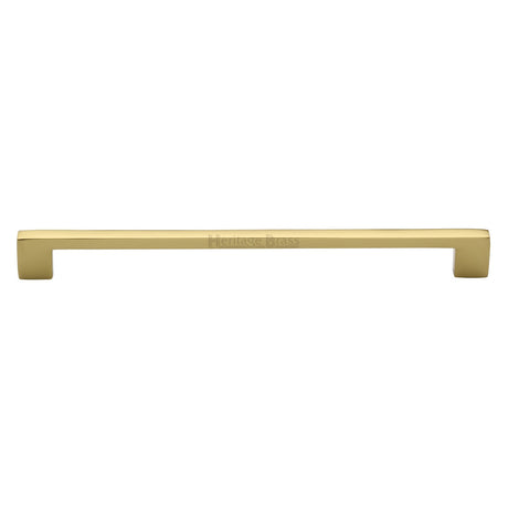 This is an image of a Heritage Brass - Cabinet Pull Metro Design 254mm Polished Brass finish, c0337-254-pb that is available to order from T.H Wiggans Ironmongery in Kendal.