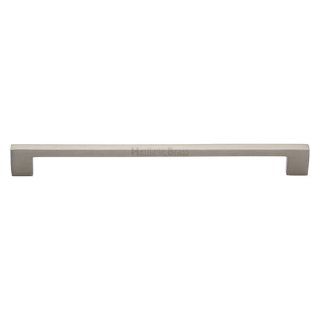 This is an image of a Heritage Brass - Cabinet Pull Metro Design 254mm Satin Nickel finish, c0337-254-sn that is available to order from T.H Wiggans Ironmongery in Kendal.