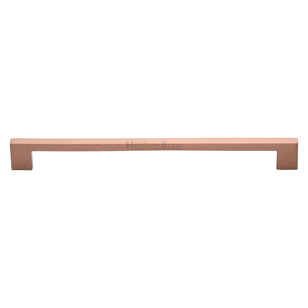 This is an image of a Heritage Brass - Cabinet Pull Metro Design 254mm CTC Satin Rose Gold Finish, c0337-254-srg that is available to order from T.H Wiggans Ironmongery in Kendal.
