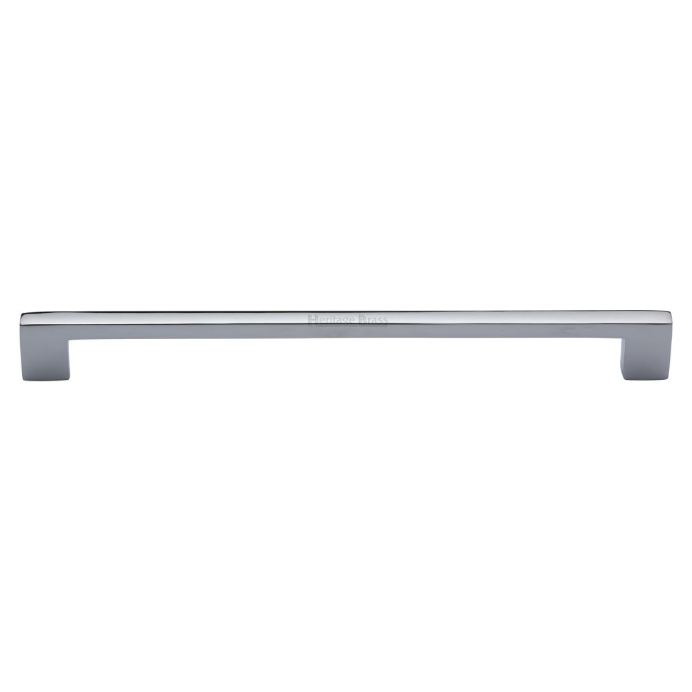 This is an image of a Heritage Brass - Cabinet Pull Metro Design 256mm CTC Polished Chrome Finish, c0337-256-pc that is available to order from T.H Wiggans Ironmongery in Kendal.