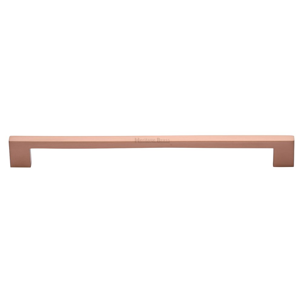 This is an image of a Heritage Brass - Cabinet Pull Metro Design 256mm CTC Satin Rose Gold Finish, c0337-256-srg that is available to order from T.H Wiggans Ironmongery in Kendal.