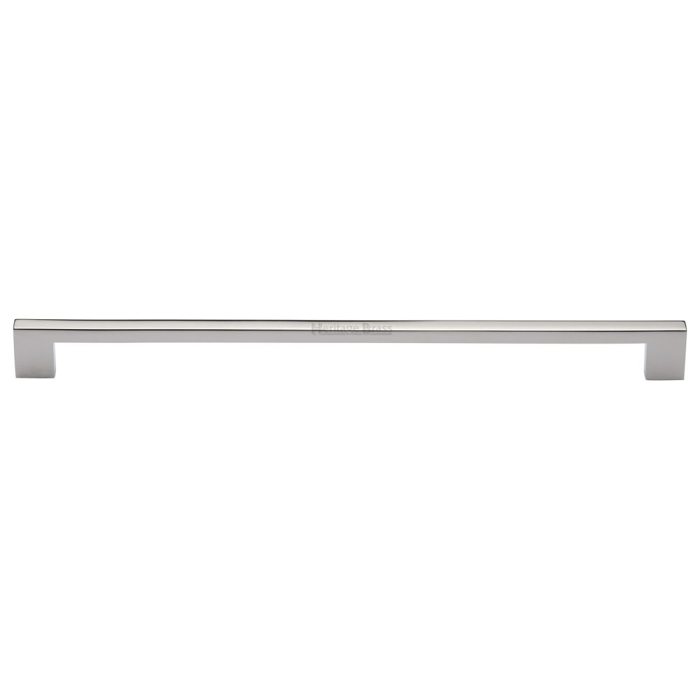 This is an image of a Heritage Brass - Cabinet Pull Metro Design 320mm CTC Polished Nickel Finish, c0337-320-pnf that is available to order from T.H Wiggans Ironmongery in Kendal.