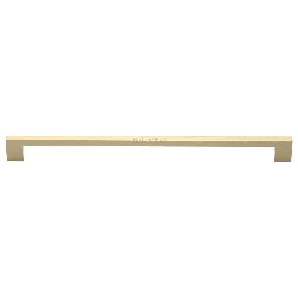 This is an image of a Heritage Brass - Cabinet Pull Metro Design 320mm CTC Satin Brass Finish, c0337-320-sb that is available to order from T.H Wiggans Ironmongery in Kendal.