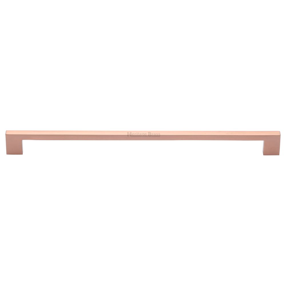 This is an image of a Heritage Brass - Cabinet Pull Metro Design 320mm CTC Satin Rose Gold Finish, c0337-320-srg that is available to order from T.H Wiggans Ironmongery in Kendal.