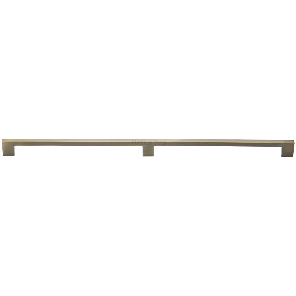 This is an image of a Heritage Brass - Cabinet Pull Metro Design 480mm CTC Antique Brass Finish, c0337-480-at that is available to order from T.H Wiggans Ironmongery in Kendal.