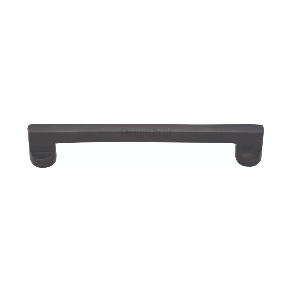 This is an image of a Heritage Brass - Cabinet Pull Apollo Design 160mm CTC Matt Black Finish, c0345-160-bkmt that is available to order from T.H Wiggans Ironmongery in Kendal.
