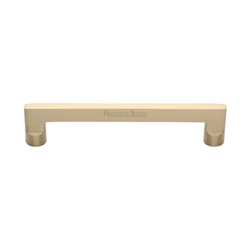 This is an image of a Heritage Brass - Cabinet Pull Apollo Design 160mm CTC Satin Brass Finish, c0345-160-sb that is available to order from T.H Wiggans Ironmongery in Kendal.
