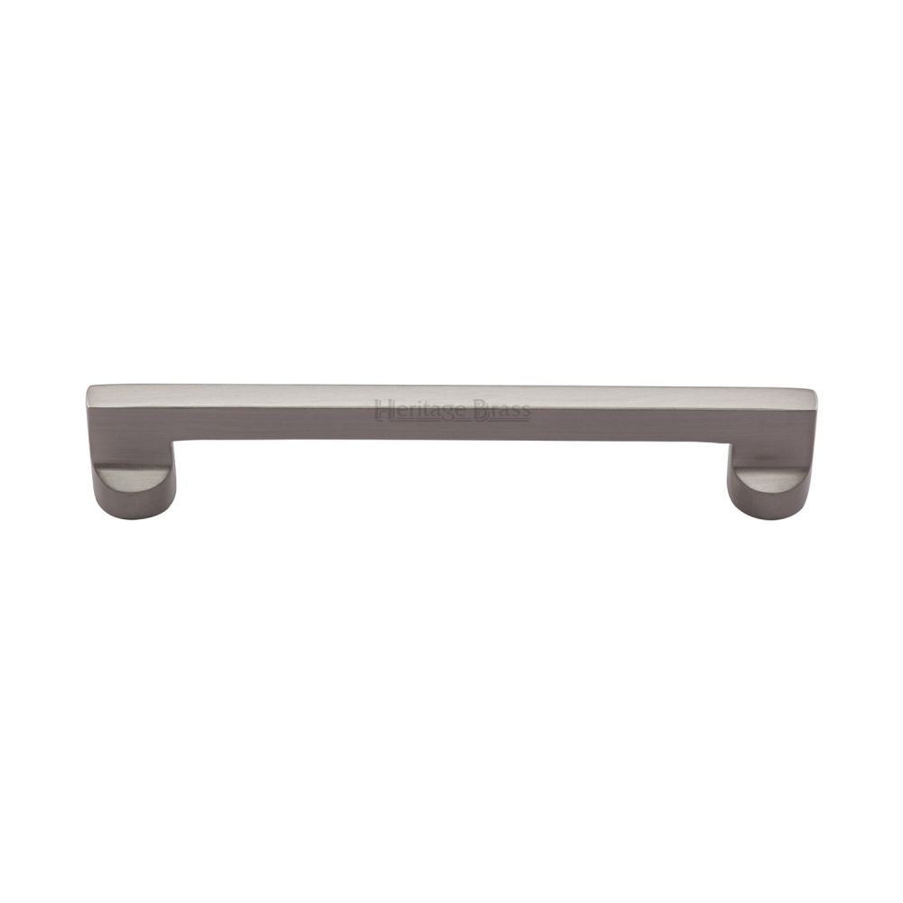 This is an image of a Heritage Brass - Cabinet Pull Apollo Design 160mm CTC Satin Nickel Finish, c0345-160-sn that is available to order from T.H Wiggans Ironmongery in Kendal.