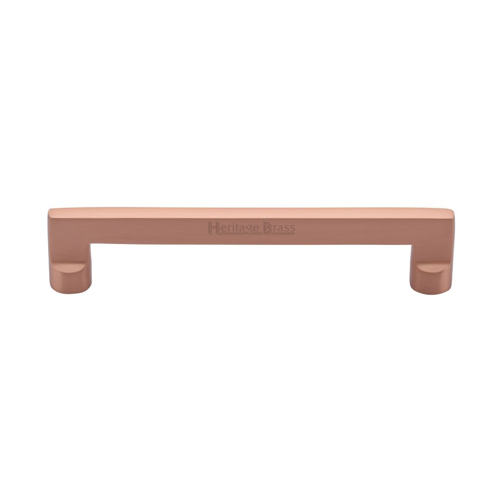 This is an image of a Heritage Brass - Cabinet Pull Apollo Design 160mm CTC Satin Rose Gold Finish, c0345-160-srg that is available to order from T.H Wiggans Ironmongery in Kendal.