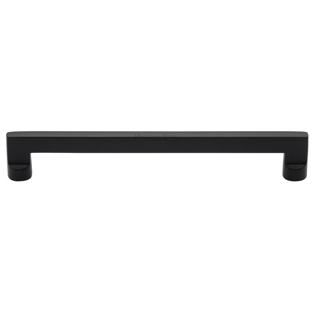 This is an image of a Heritage Brass - Cabinet Pull Apollo Design 256mm CTC Matt Black Finish, c0345-256-bkmt that is available to order from T.H Wiggans Ironmongery in Kendal.