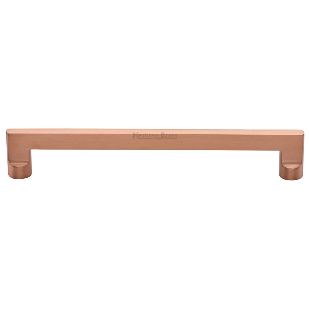 This is an image of a Heritage Brass - Cabinet Pull Apollo Design 256mm CTC Satin Rose Gold Finish, c0345-256-srg that is available to order from T.H Wiggans Ironmongery in Kendal.