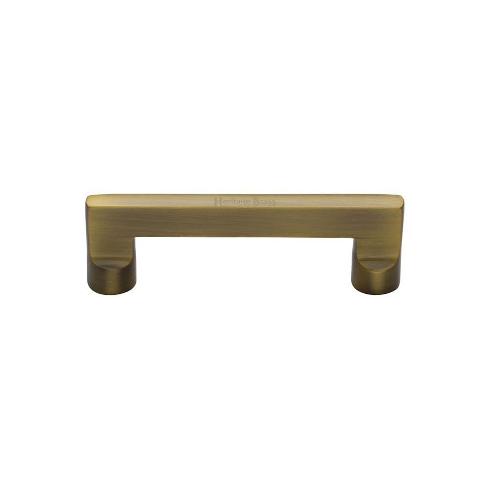 This is an image of a Heritage Brass - Cabinet Pull Apollo Design 96mm CTC Antique Brass Finish, c0345-96-at that is available to order from T.H Wiggans Ironmongery in Kendal.