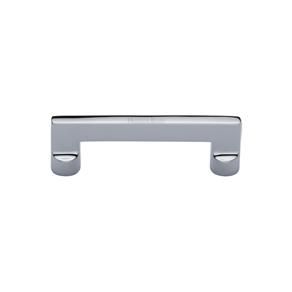 This is an image of a Heritage Brass - Cabinet Pull Apollo Design 96mm CTC Polished Chrome Finish, c0345-96-pc that is available to order from T.H Wiggans Ironmongery in Kendal.