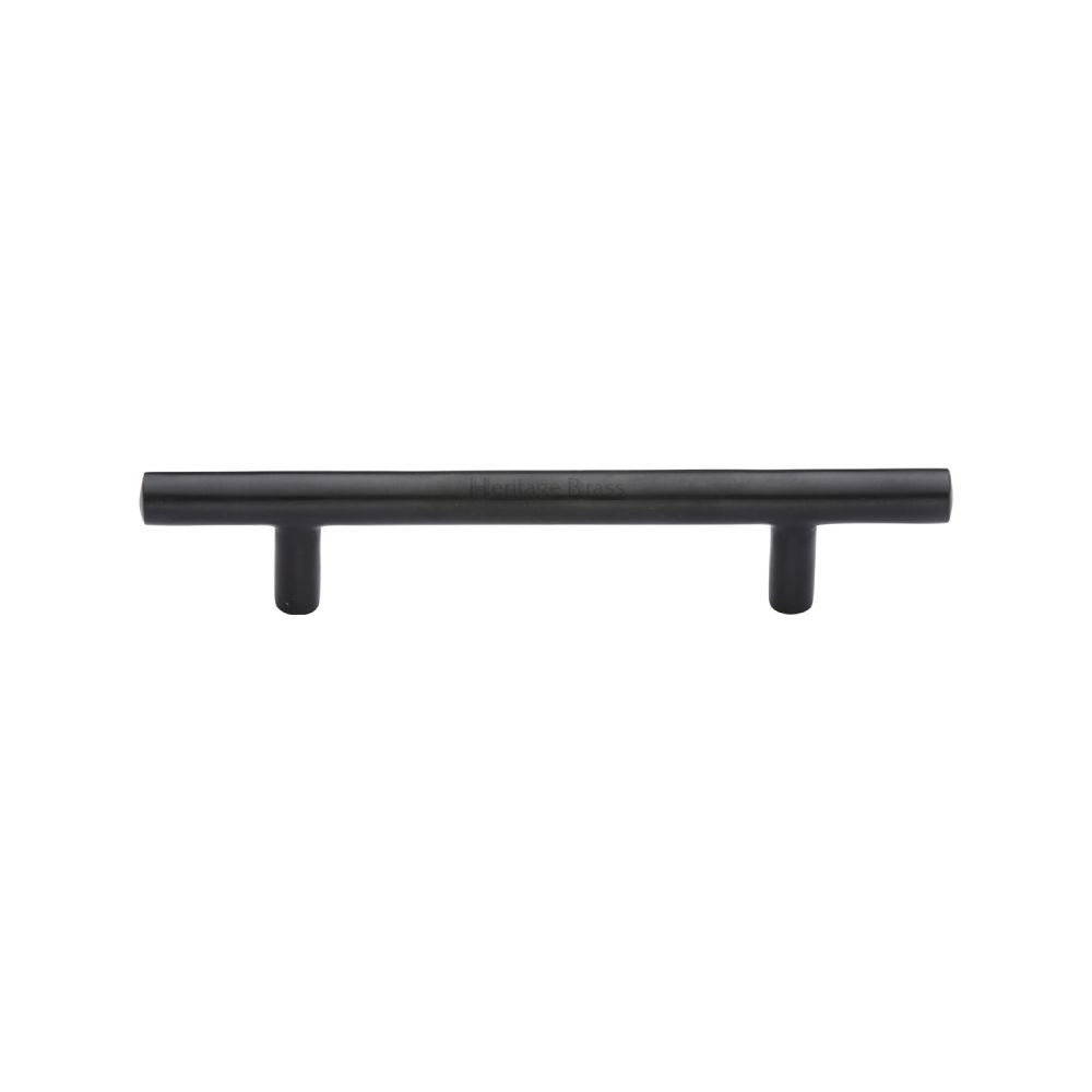This is an image of a Heritage Brass - Cabinet Pull T-Bar Design 101mm CTC Matt Black Finish, c0361-101-bkmt that is available to order from T.H Wiggans Ironmongery in Kendal.