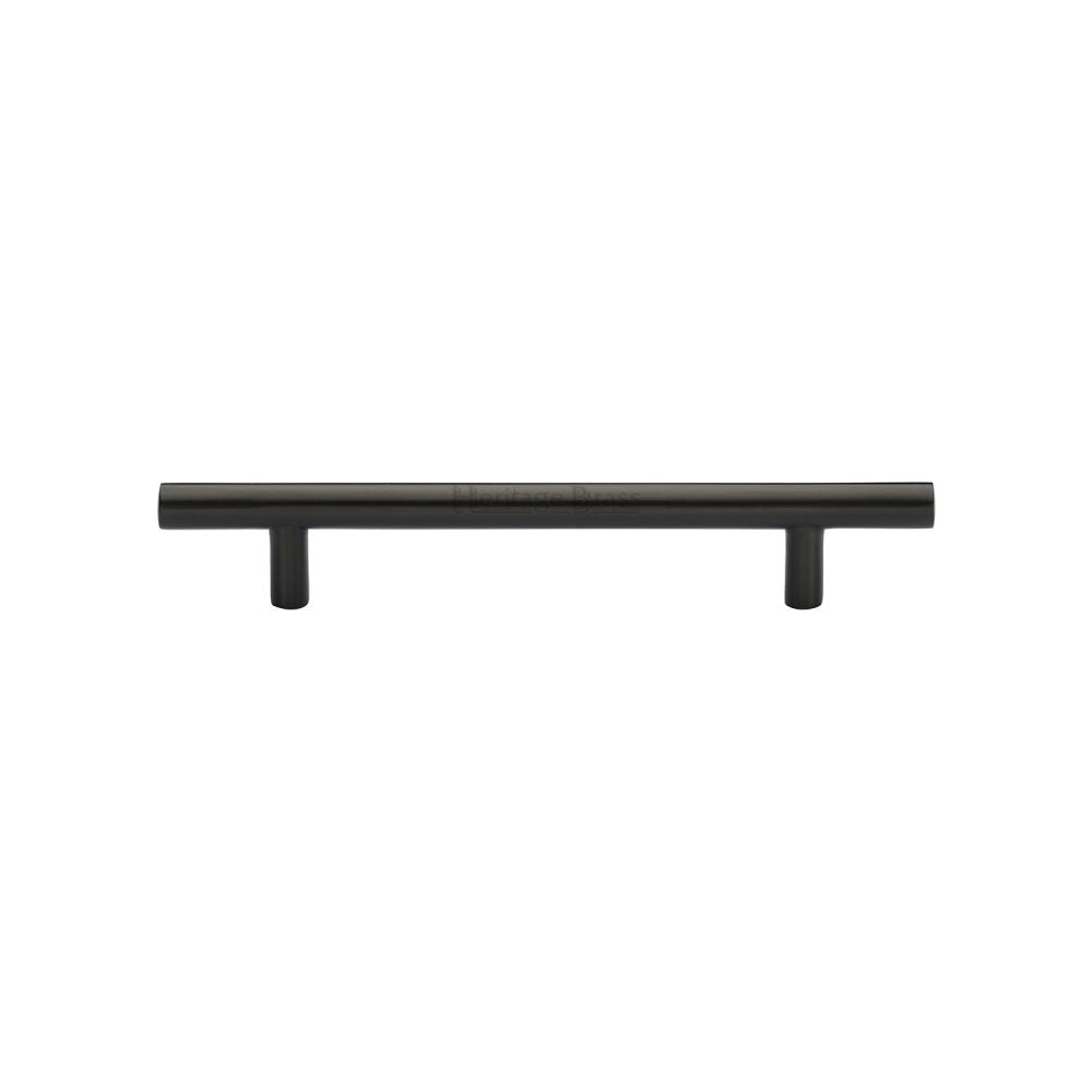 This is an image of a Heritage Brass - Cabinet Pull T-Bar Design 128mm CTC Matt Bronze Finish, c0361-128-mb that is available to order from T.H Wiggans Ironmongery in Kendal.